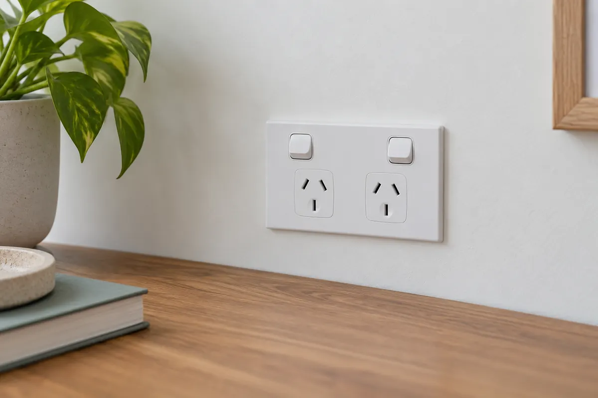 New double power point installed in a living room
