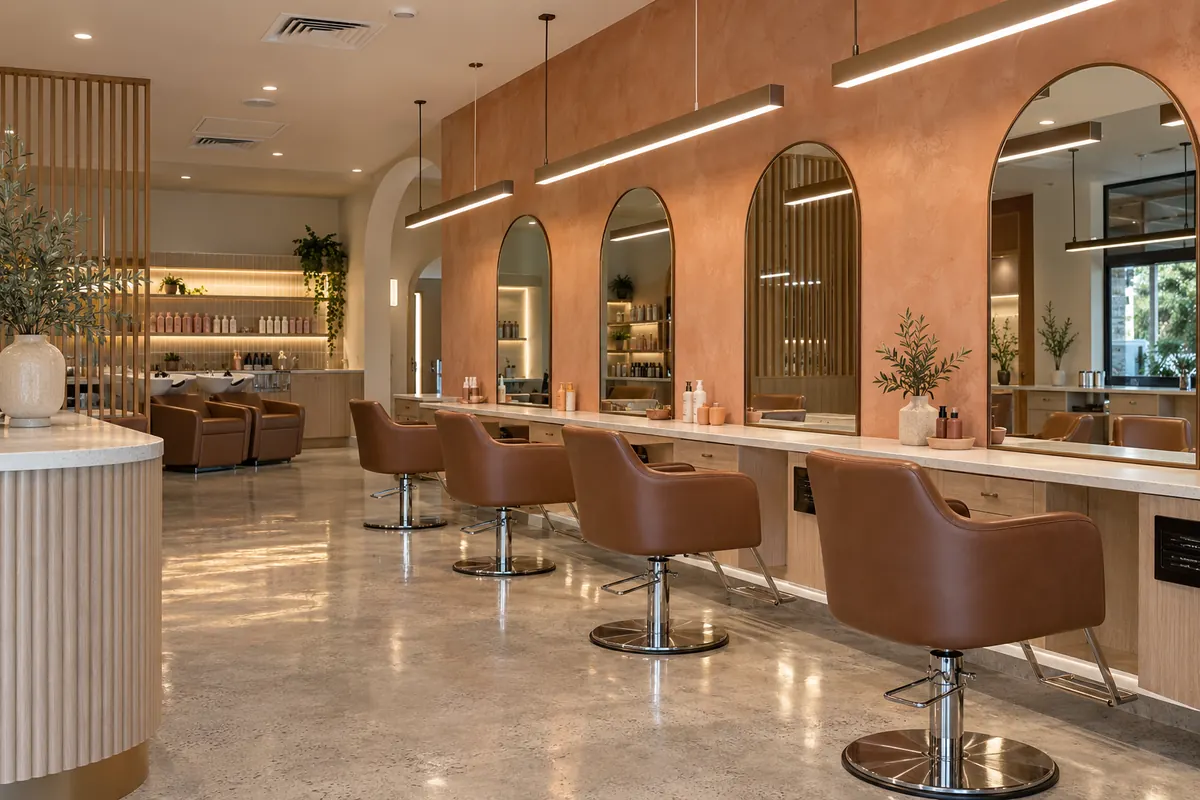 Retail salon fit-out with LED feature lighting